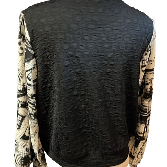 Adore NWT blouse dressy classy black and white sweater type style - Picture 5 of 8